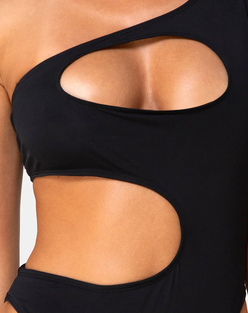 Velora Swimsuit in Matte Black - Image 5
