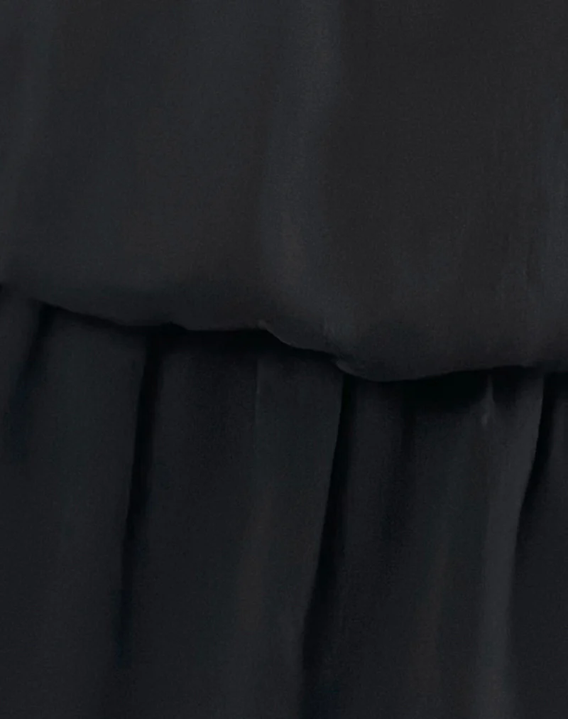 Veloria Halterneck Mini Dress in Black Chiffon with Lining - Image 8