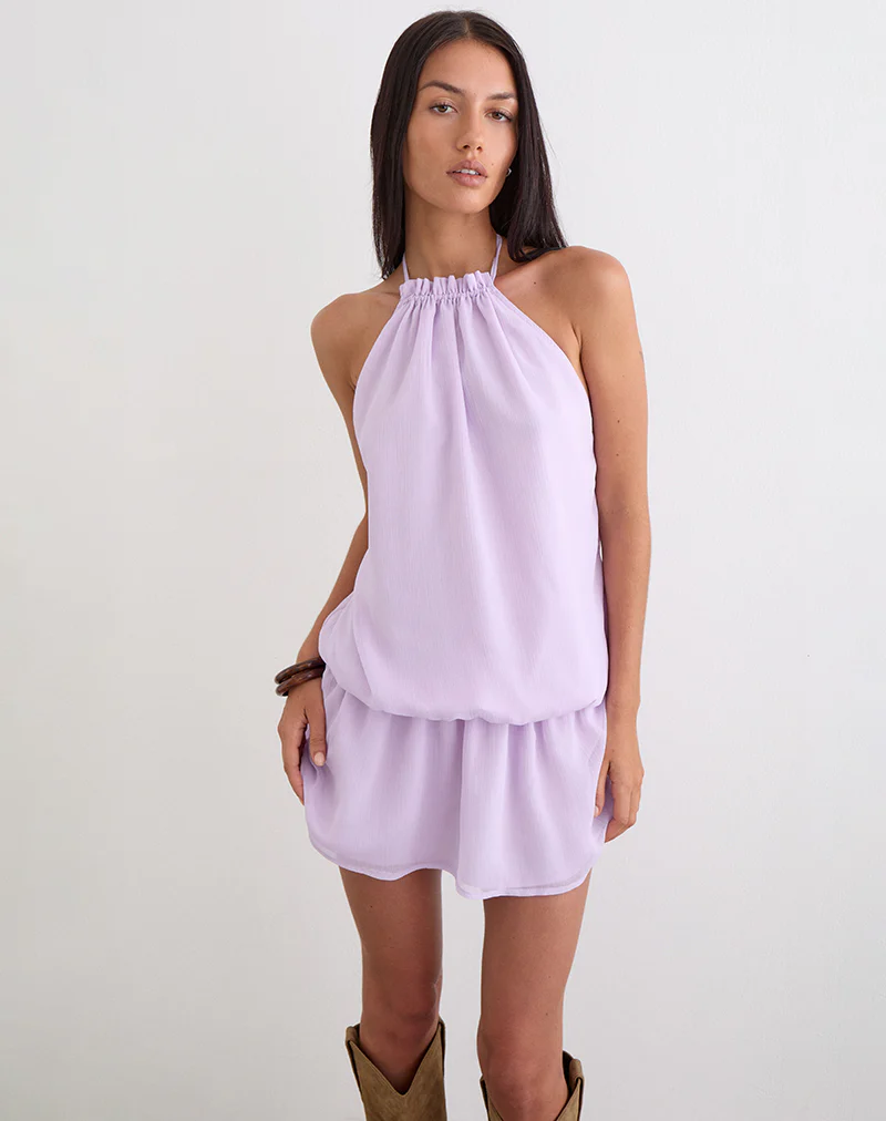 Veloria Mini Dress in Lilac - Image 5