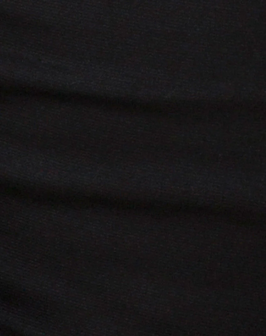 Venchy Bodycon Dress in Diamante Ring Black - Image 5
