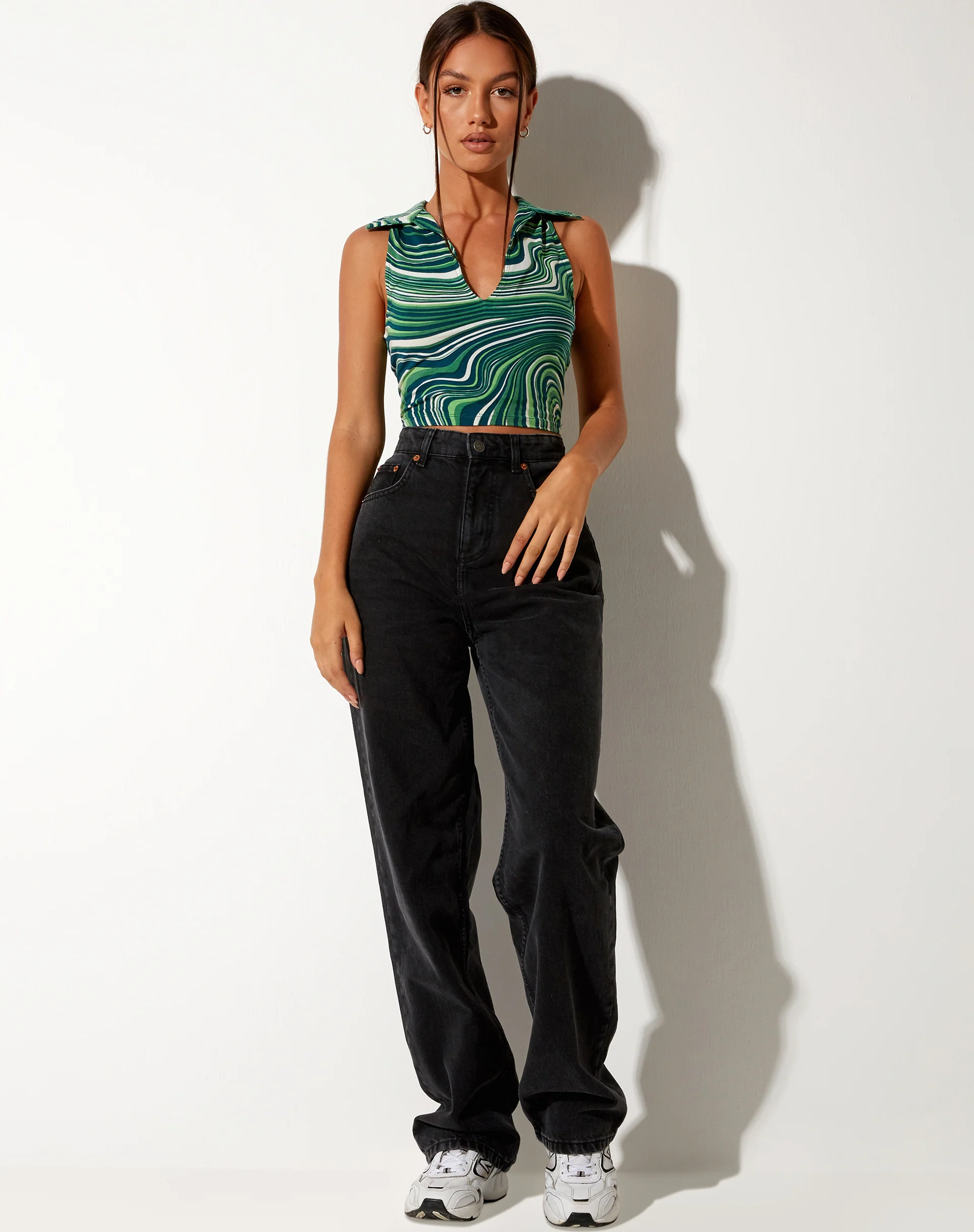 Vende Vest Top in 70's Ripple Green - Image 3