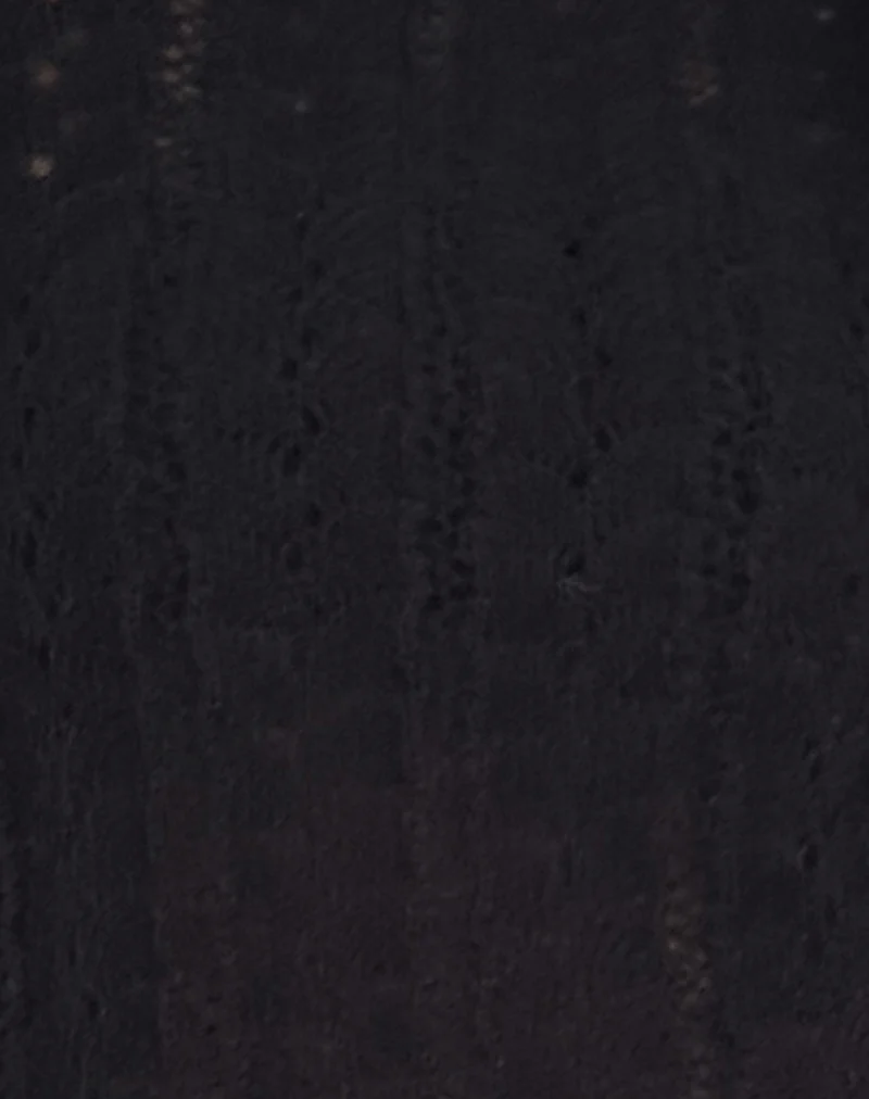Venia Knitted Long Sleeve Top in Black - Image 6