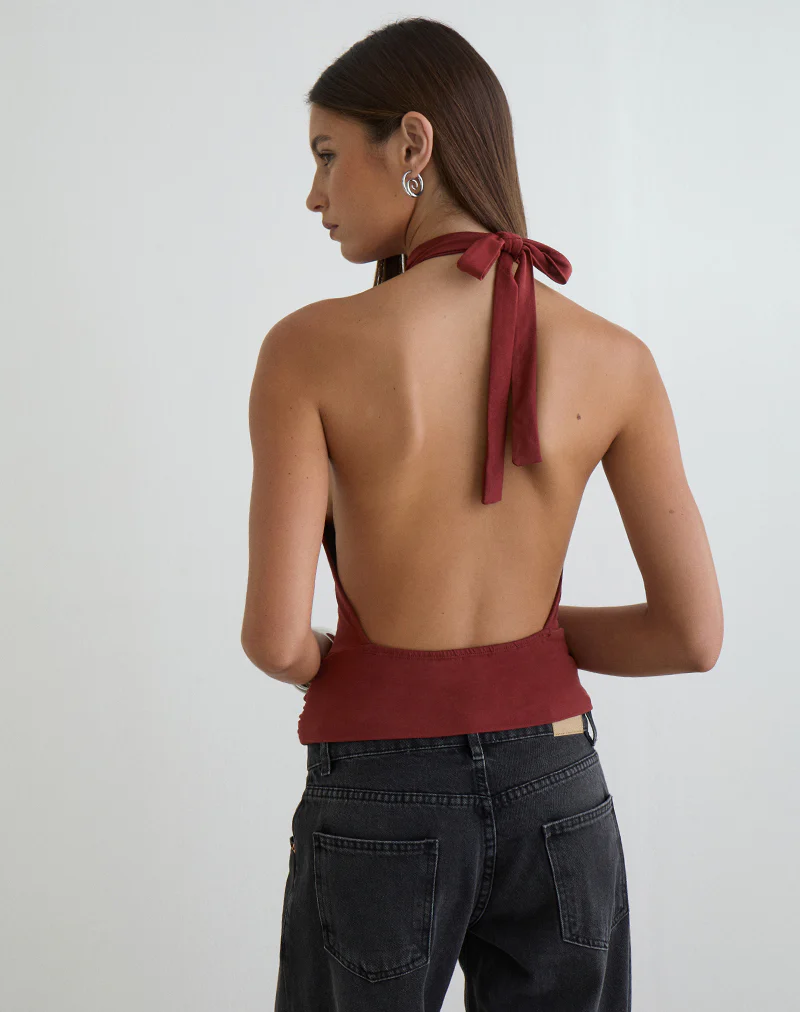 Verbina Keyhole Top in Jersey Fired Brick - Image 2