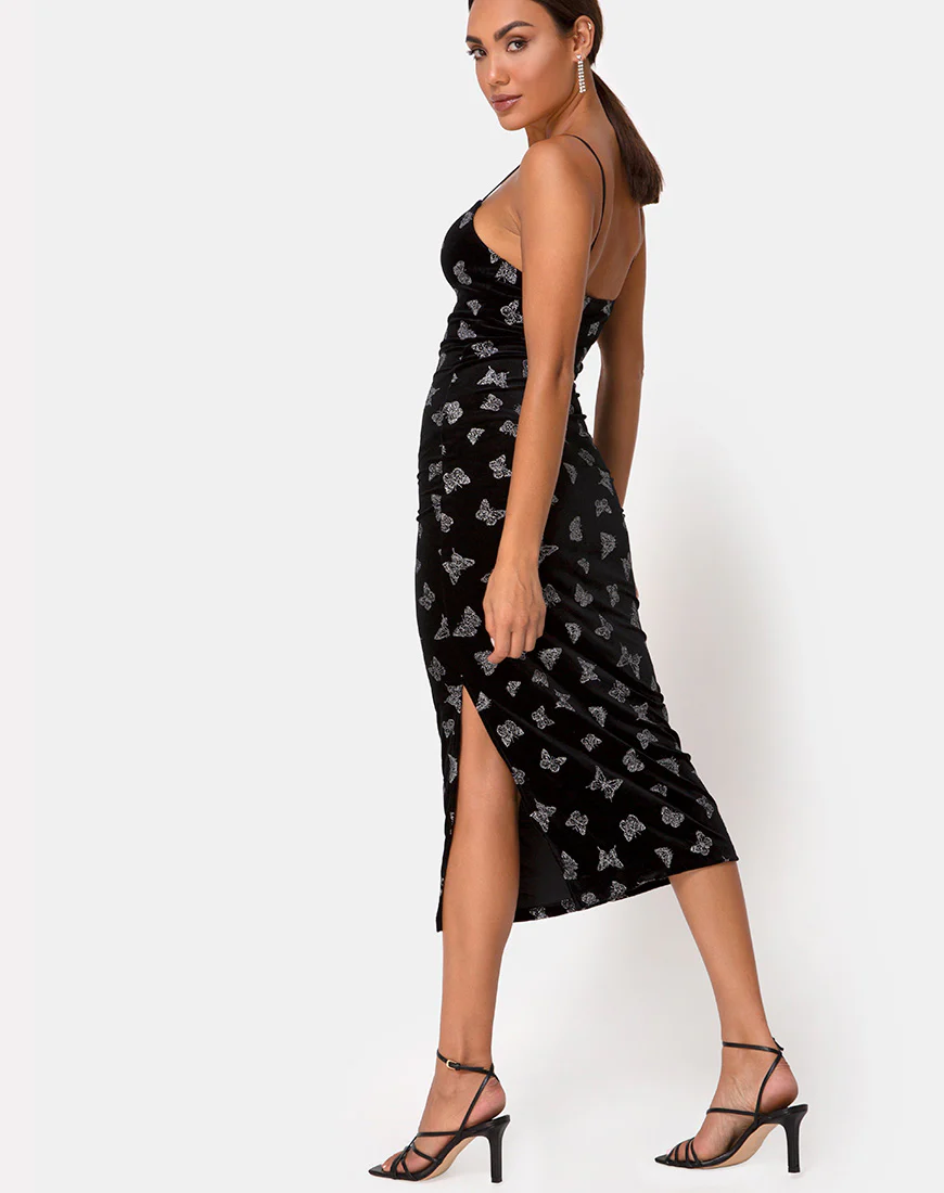 Verdina Dress Black with Glitter Butterfly - Image 4