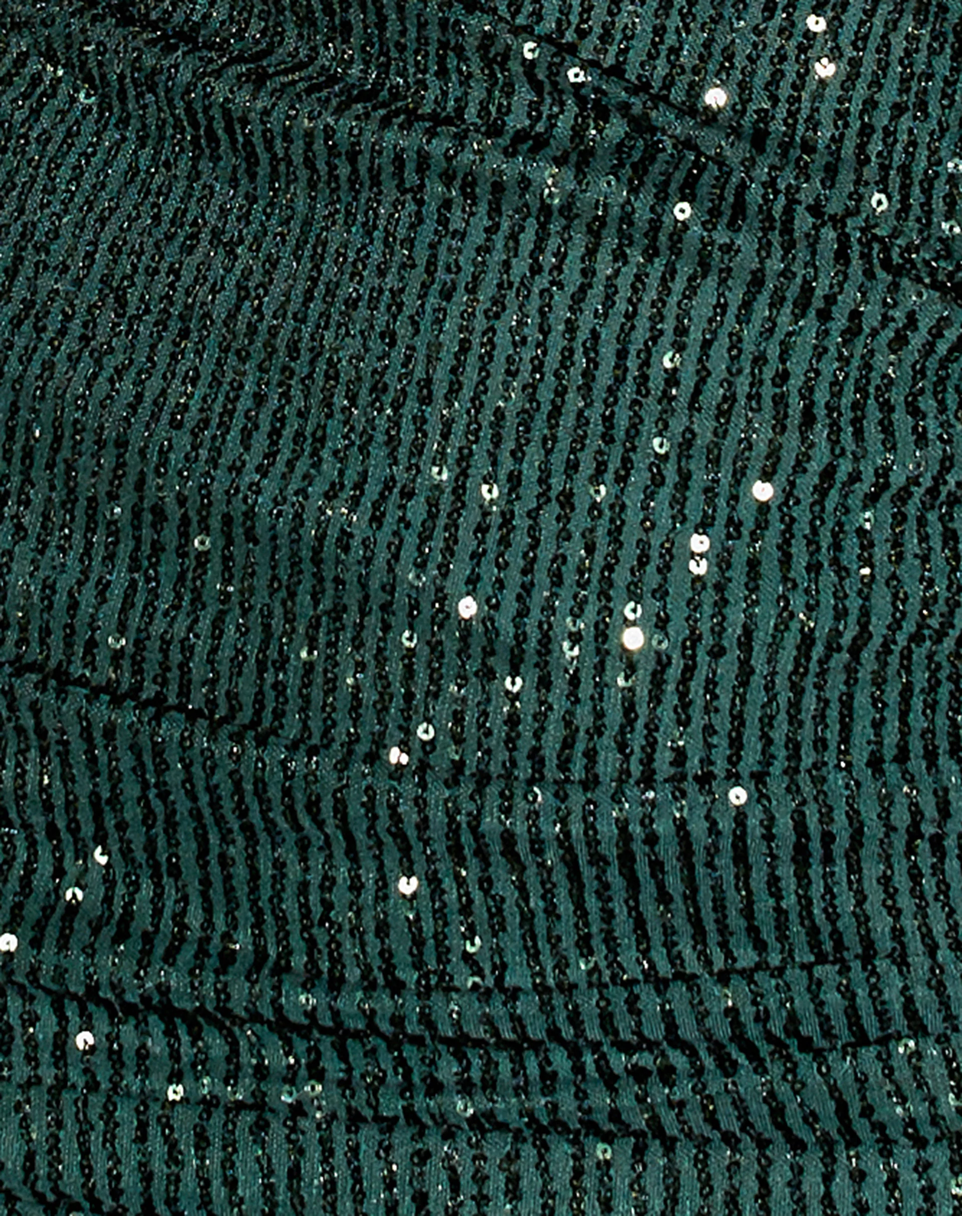 Verso Bodycon Dress in Drape Sequin Forest Green - Image 7
