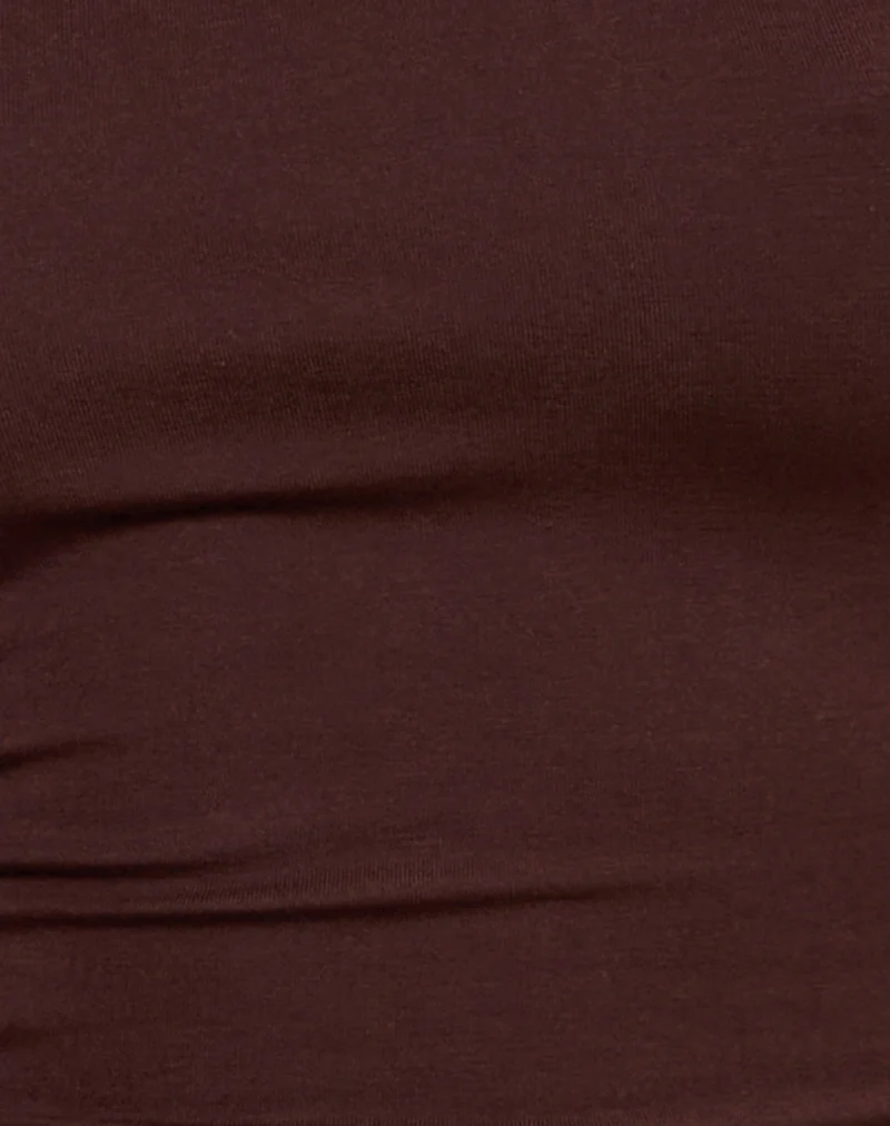 Vey One Shoulder Basic Top in Bitter Chocolate - Image 6