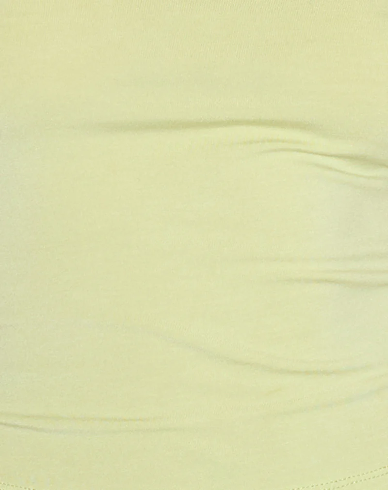 Vey One Shoulder Basic Top in Pistachio Green - Image 6