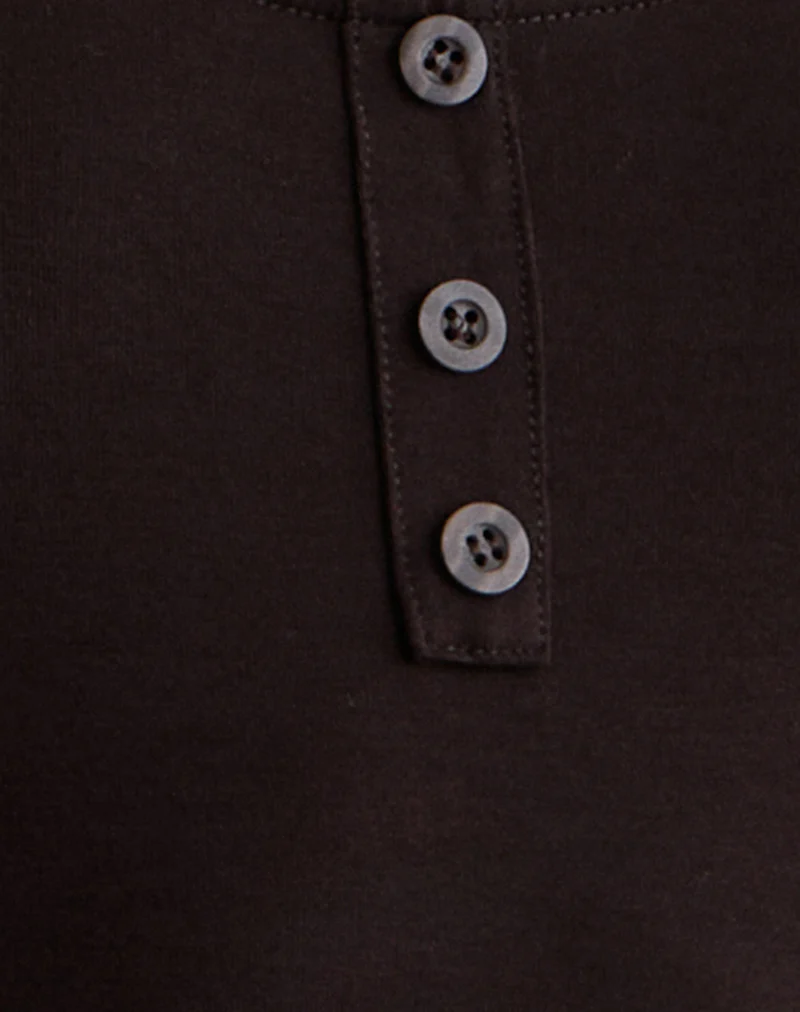 Vibian Short Sleeve Top in Chocolate Brown - Image 6