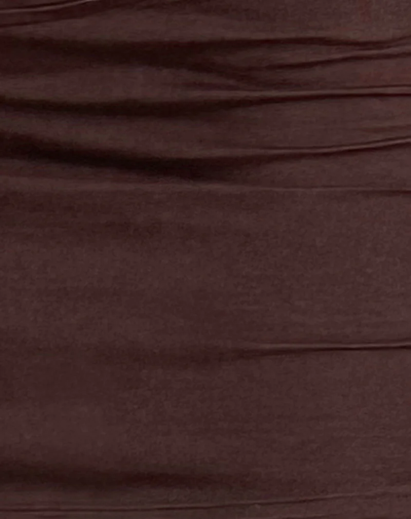 Vidia V Front Mini Skirt in Bitter Chocolate - Image 5