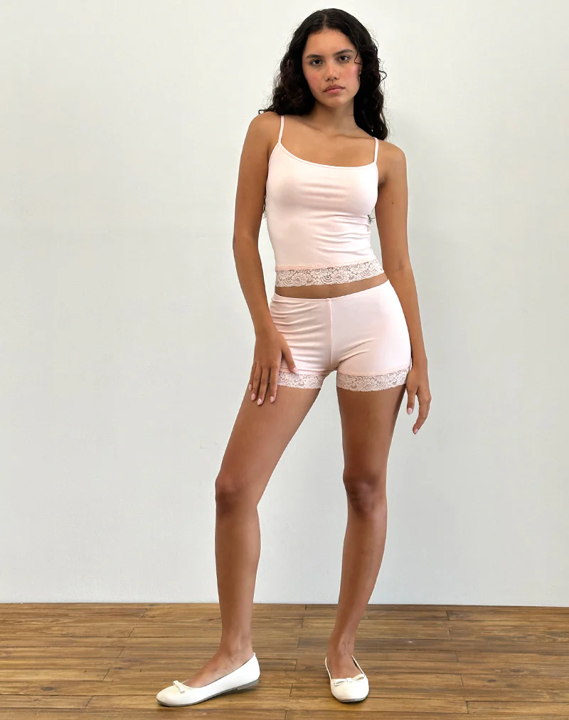 Vikha Vest Top in Soft Jersey Pink - Image 3