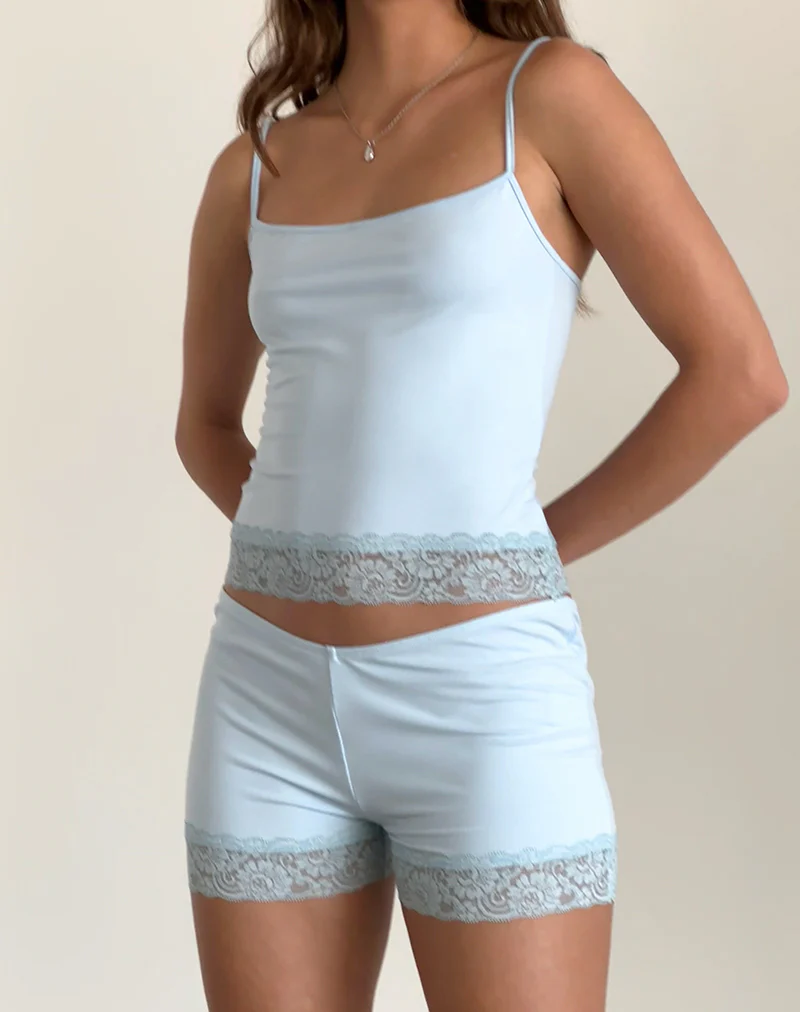 Vikha Vest Top in Soft Slinky Blue - Image 4
