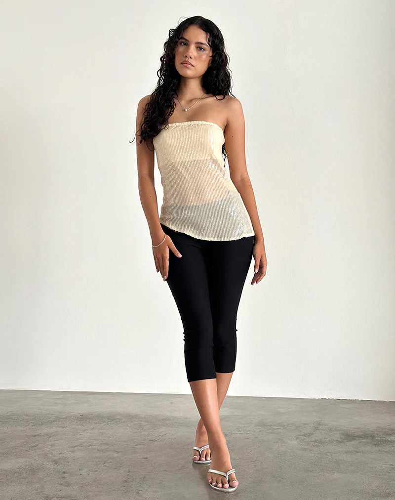 Viksuni Bandeau Top in Nude Clear Tinted Disc - Image 3