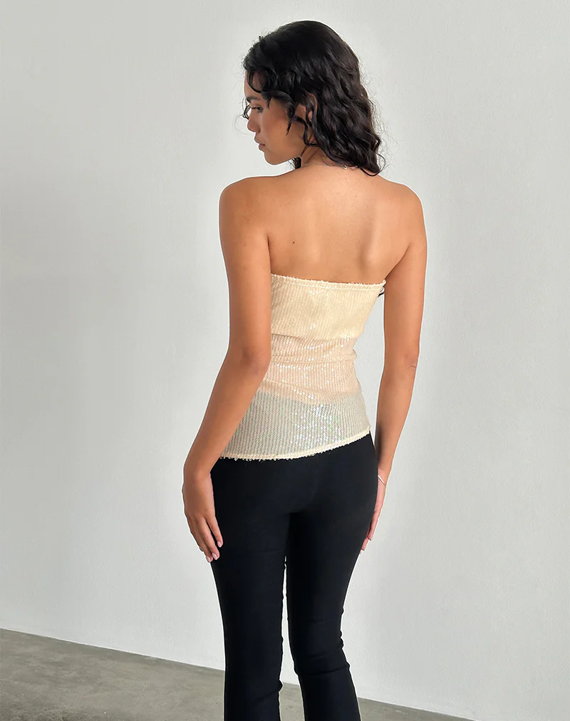 Viksuni Bandeau Top in Nude Clear Tinted Disc - Image 5