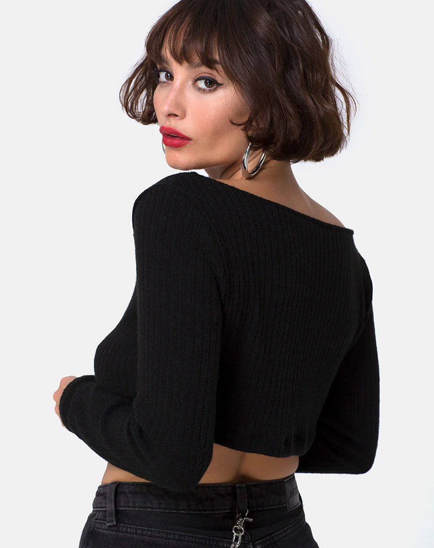 Vile Top in Rib Black - Image 2
