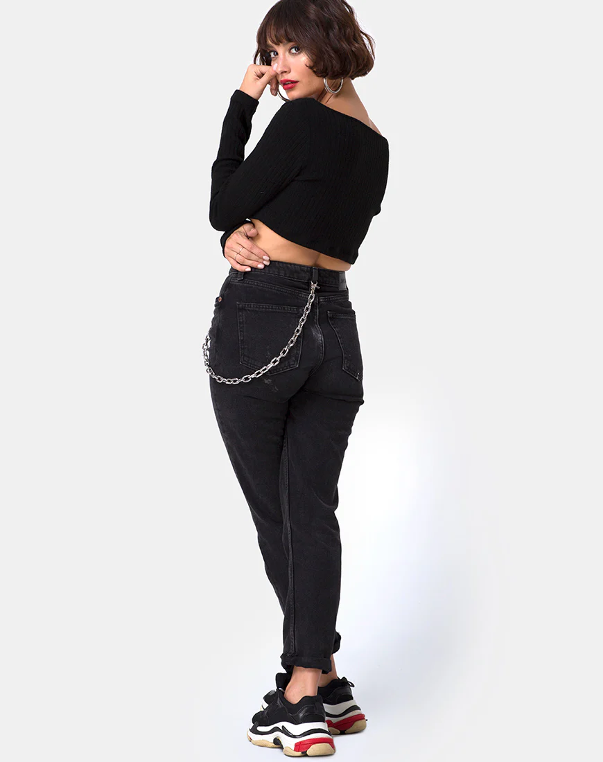 Vile Top in Rib Black - Image 4