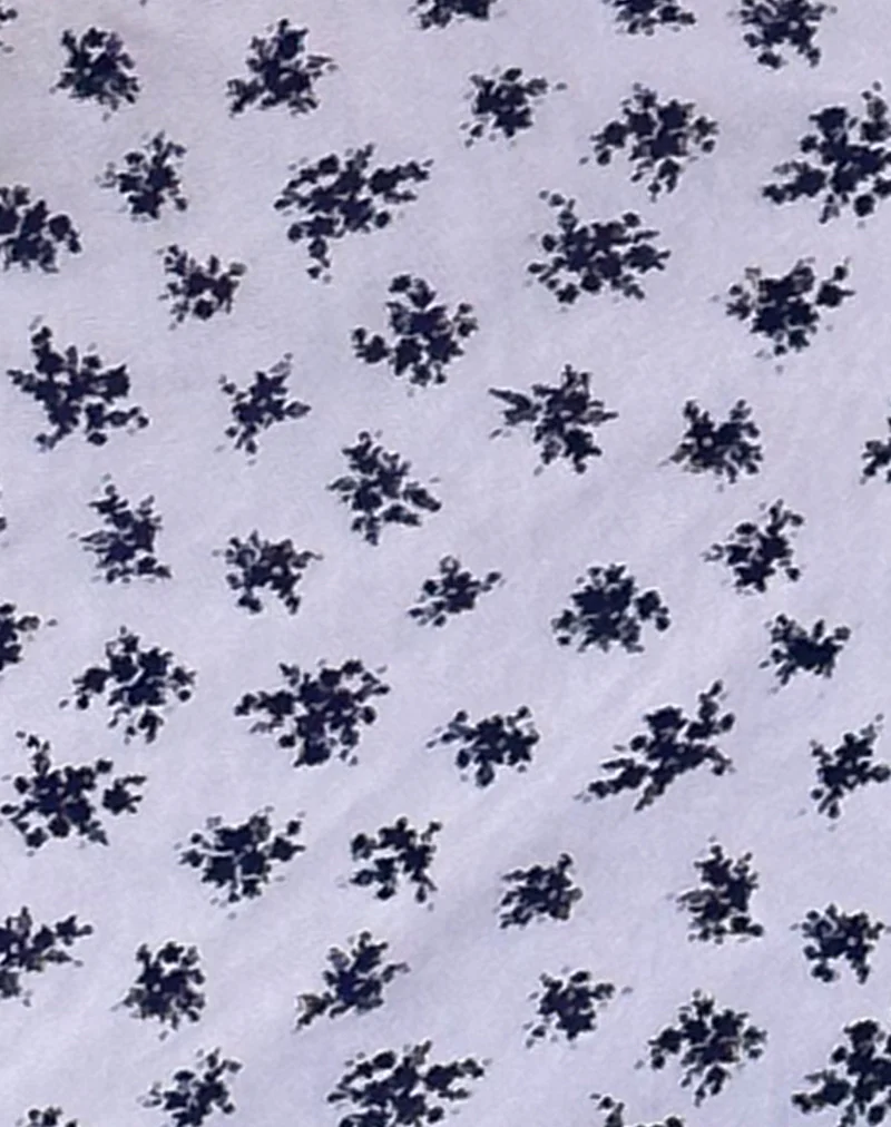 Vilinia Dress in Pale Grey Flower Cluster Flock - Image 6