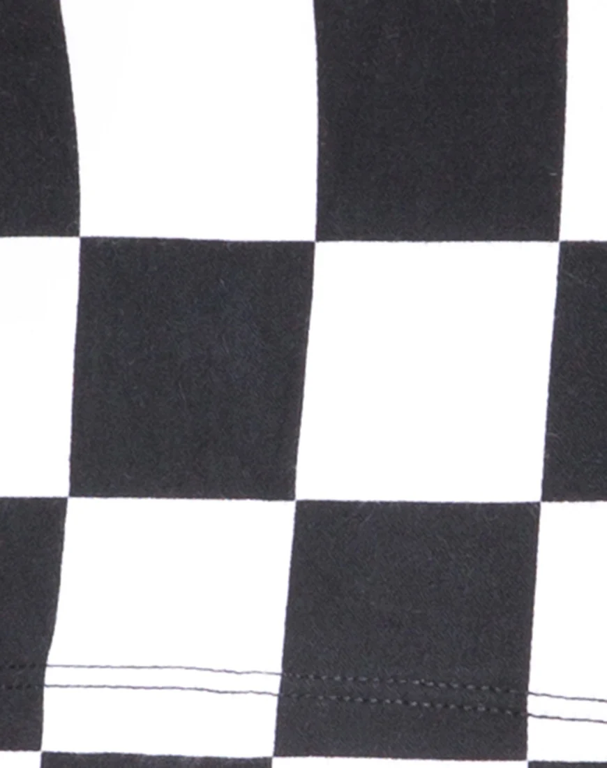 Villy Crop Top in Checker Board Medium B/W - Image 6