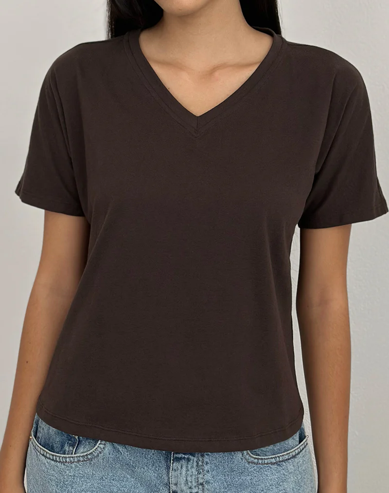 Viman Top in Jersey Chocolate - Image 3