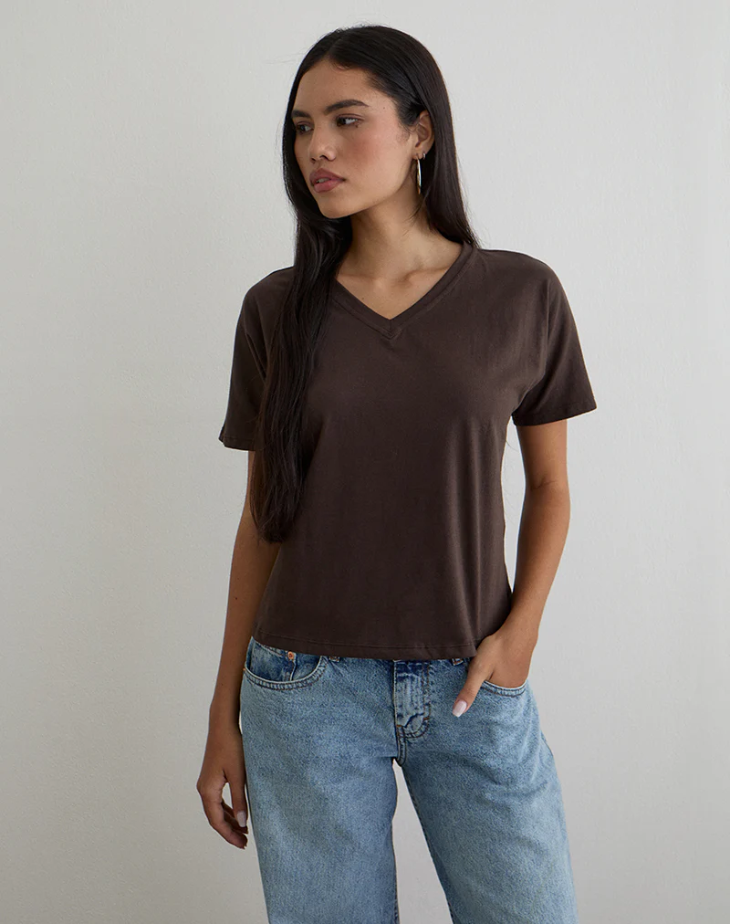 Viman Top in Jersey Chocolate - Image 4