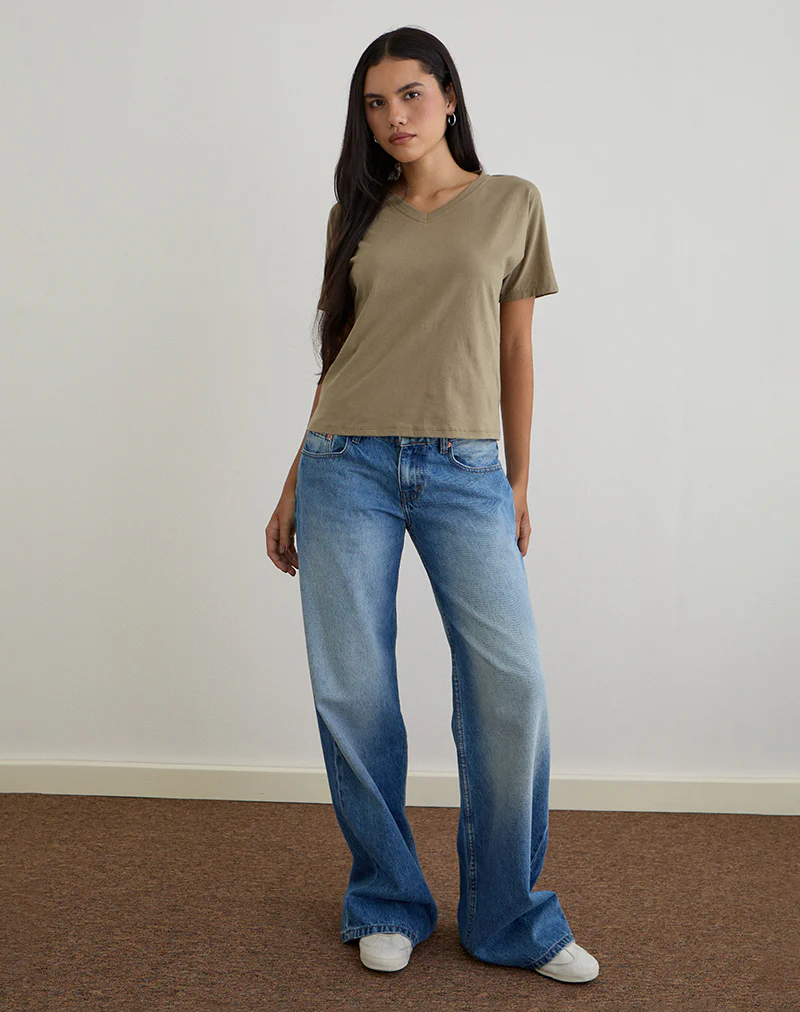Viman Top in Jersey Khaki - Image 3