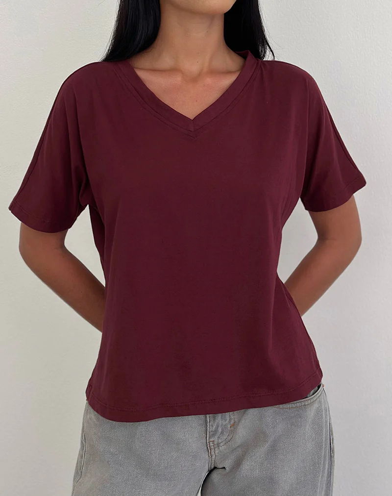 Viman Top in Jersey Maroon - Image 2