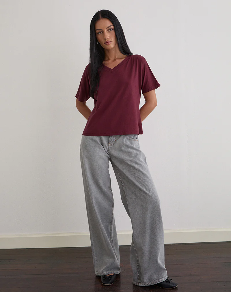 Viman Top in Jersey Maroon - Image 3