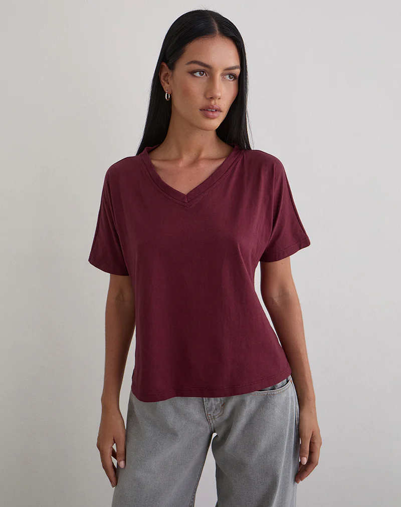 Viman Top in Jersey Maroon - Image 4