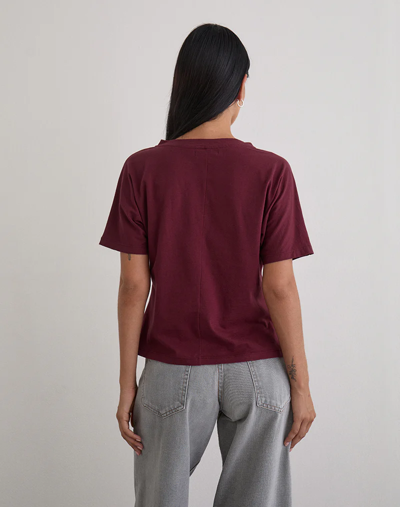 Viman Top in Jersey Maroon - Image 5
