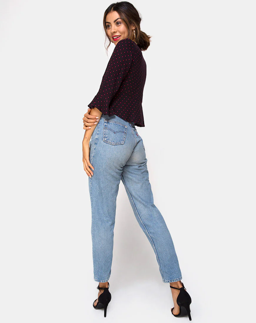 Vinequa Top in Cuban Dot Red - Image 4