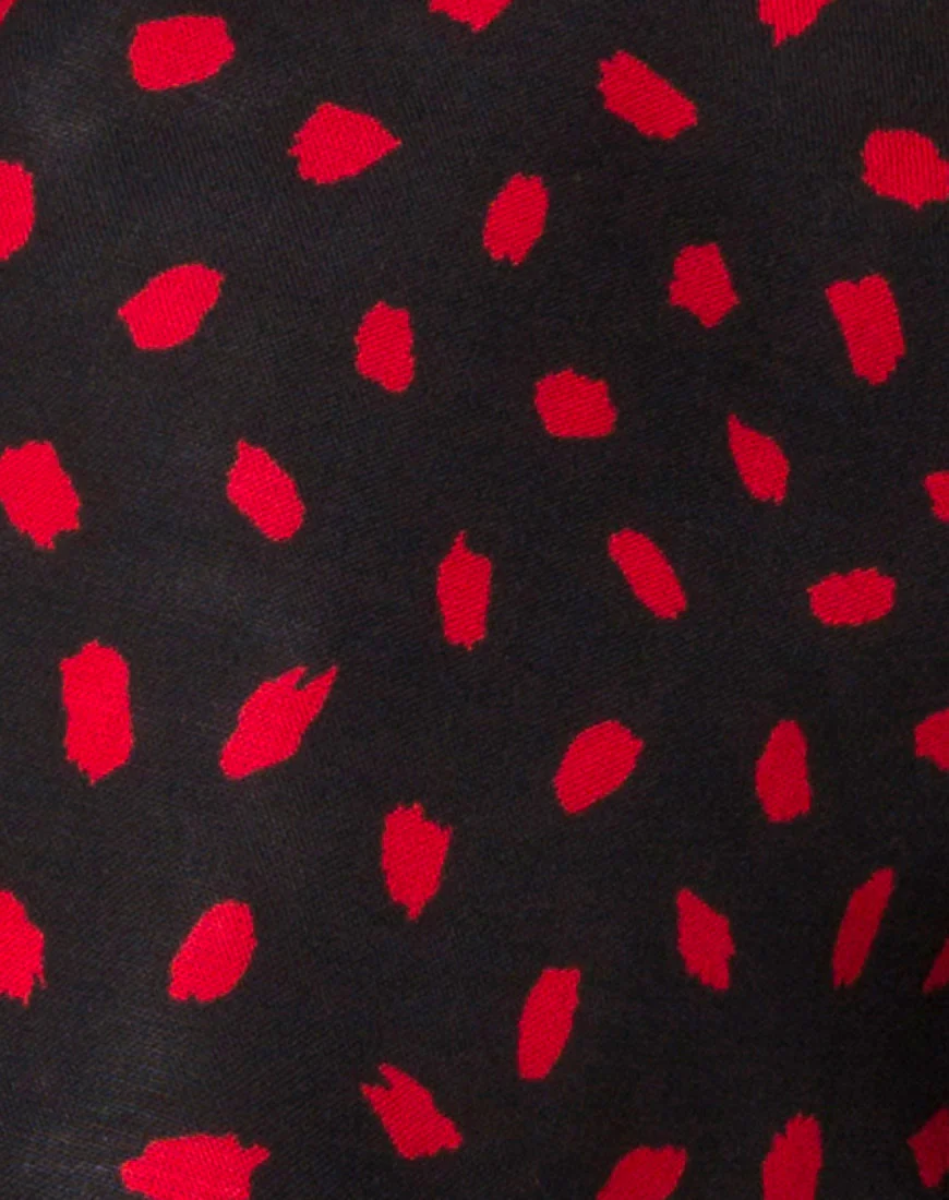 Vinequa Top in Mini Diana Dot Black and Red - Image 5