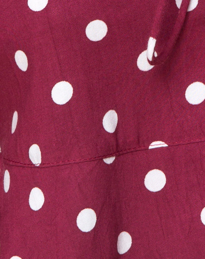 Vinequa Top in Medium Polka Wine - Image 5