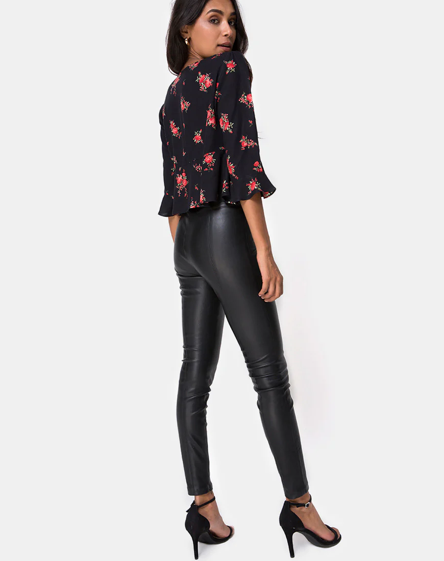 Vinequa Top in Soi Rose Black and Red - Image 4