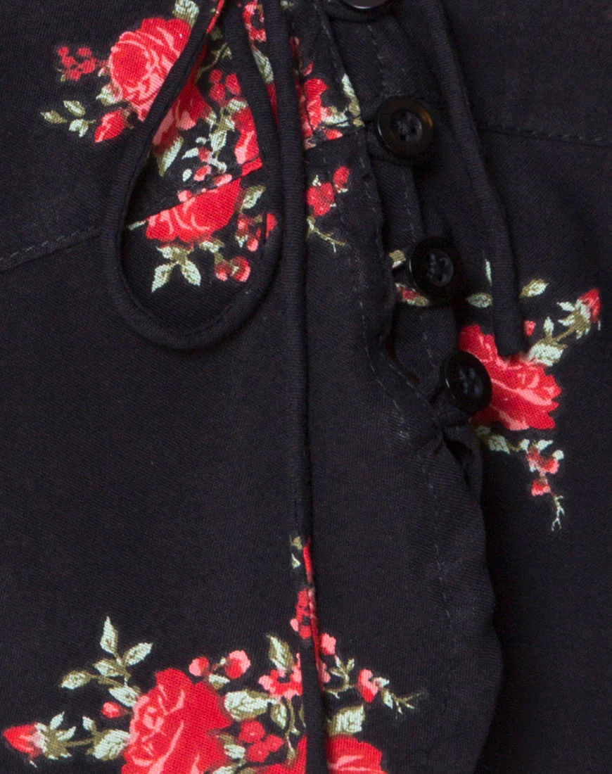 Vinequa Top in Soi Rose Black and Red - Image 5