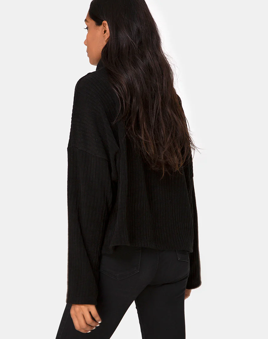Vinnie Jumper in Knit Black - Image 2