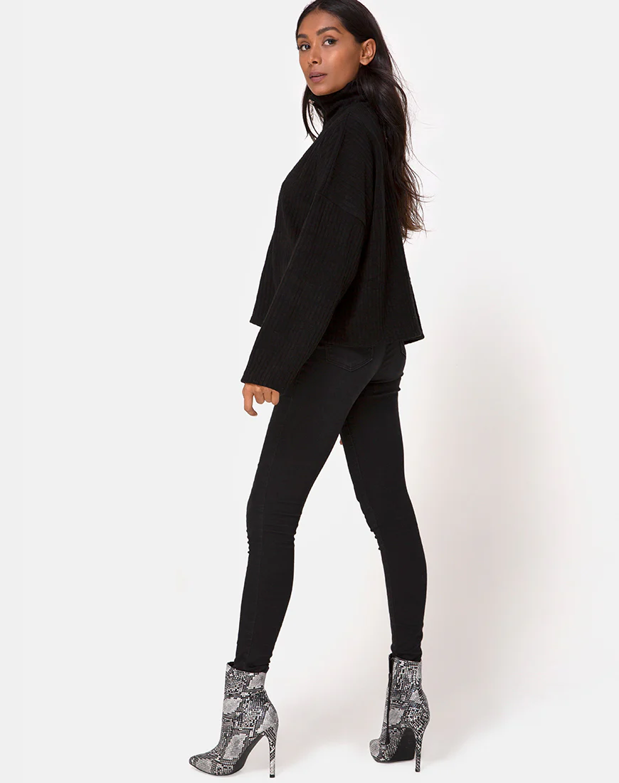 Vinnie Jumper in Knit Black - Image 3