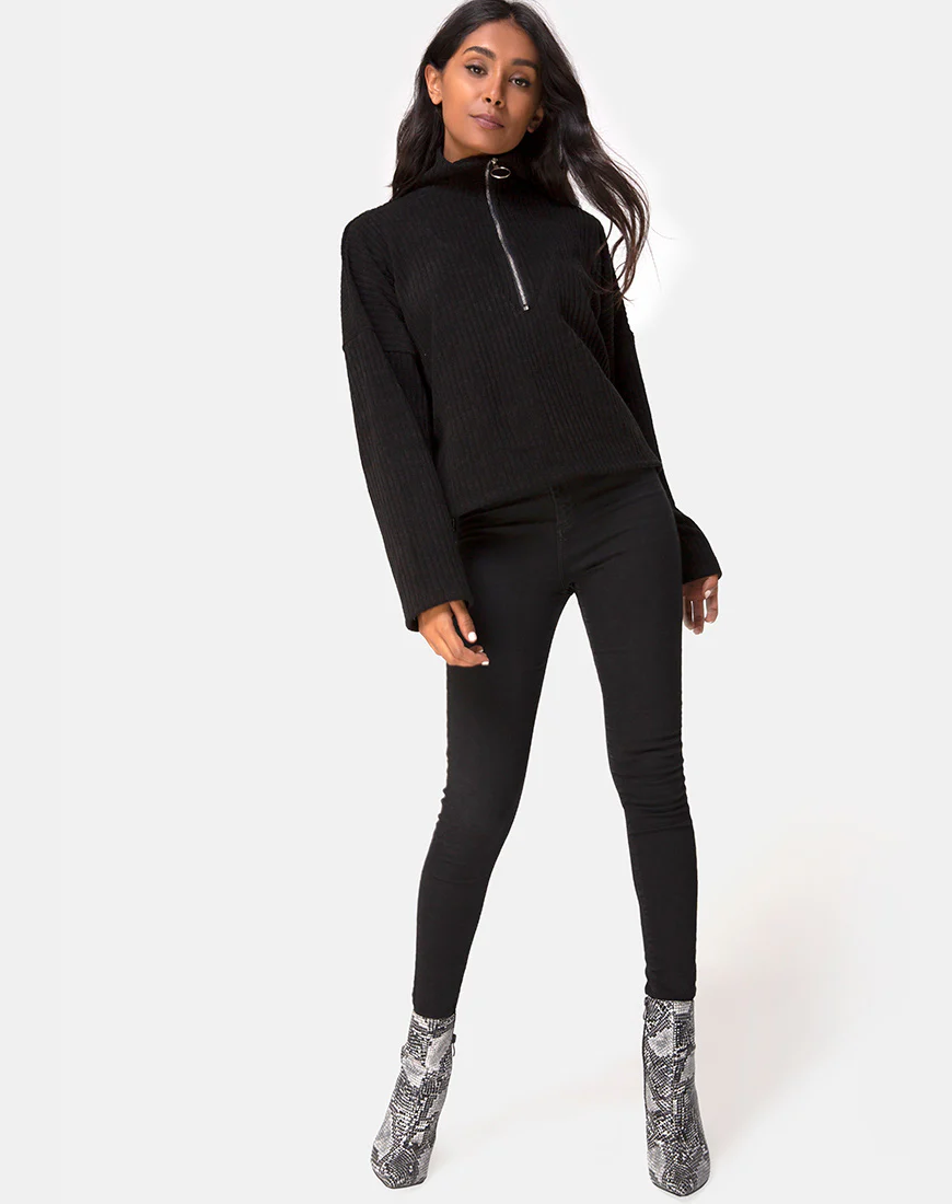 Vinnie Jumper in Knit Black - Image 5
