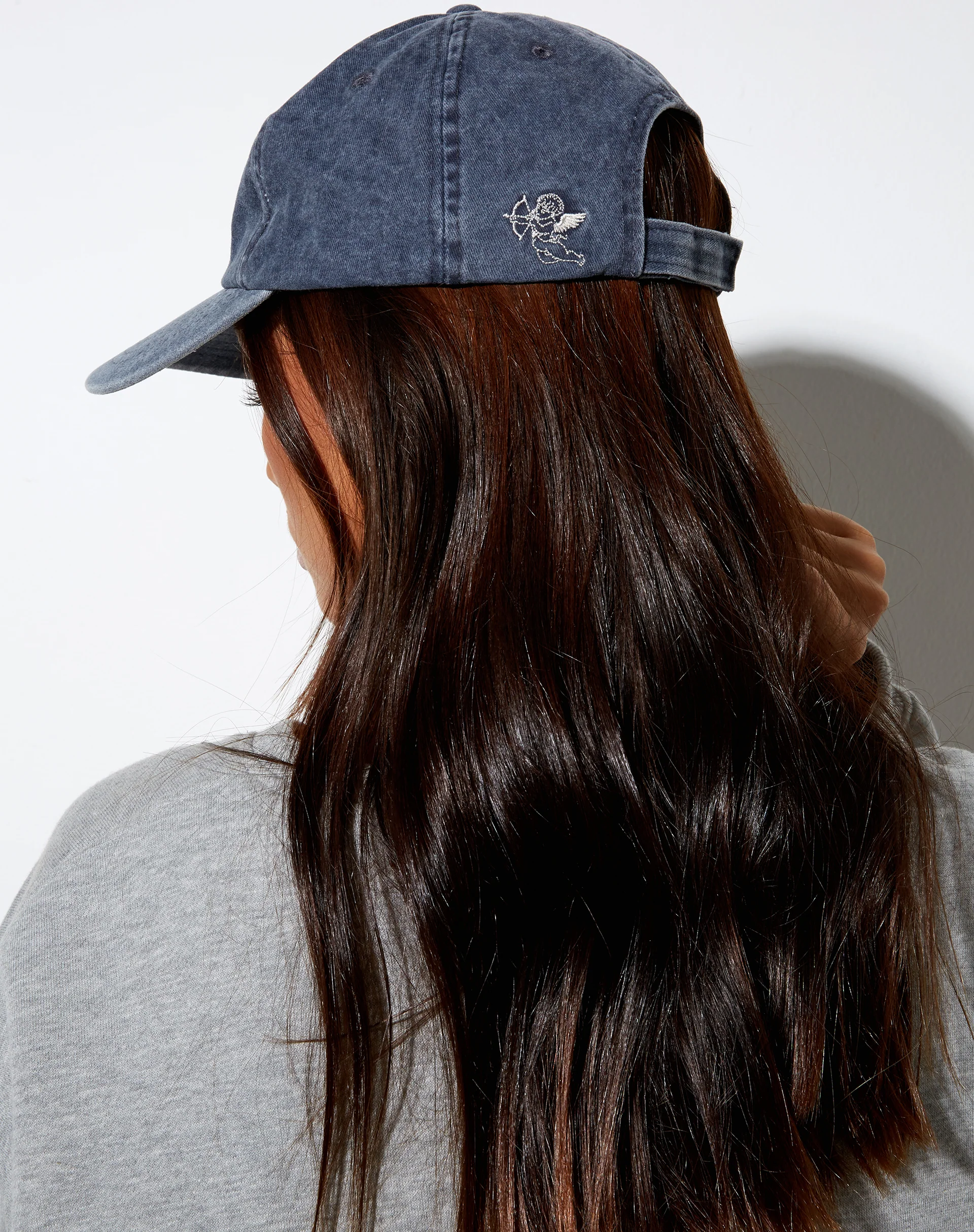 Vintage Hat in Mineral Blue with Angel Cherub Embro - Image 2