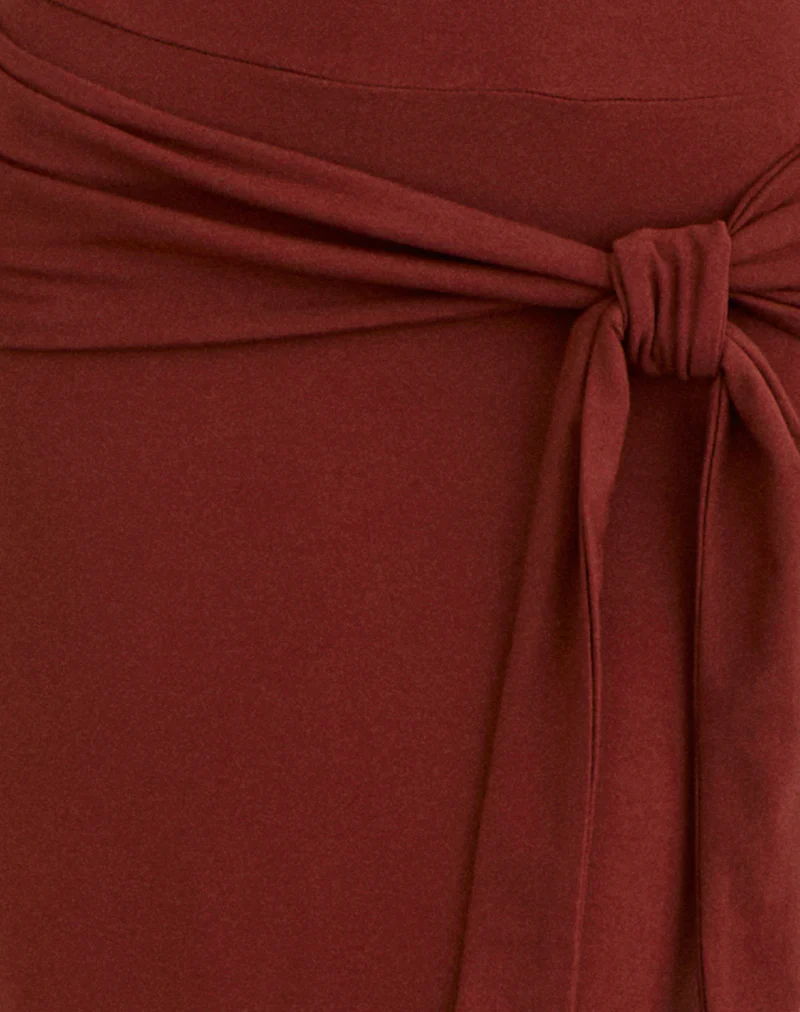Viorela Maxi Dress in Jersey Fired Brick - Image 6