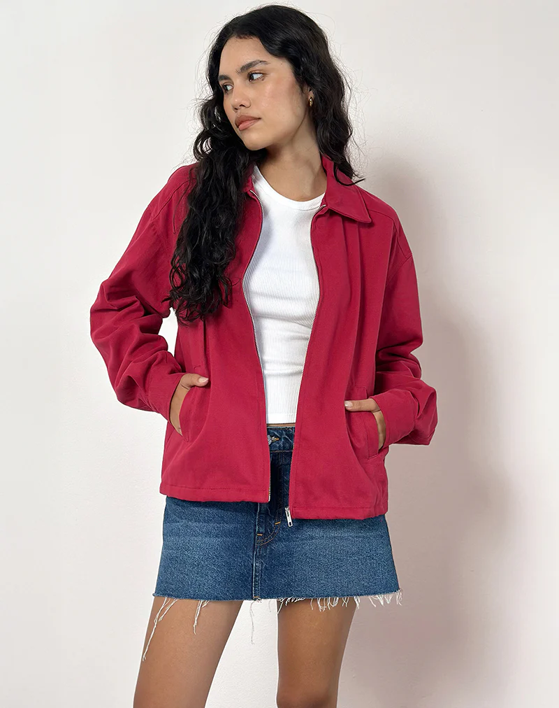Vita Bomber Jacket in Adrenaline Red - Image 4
