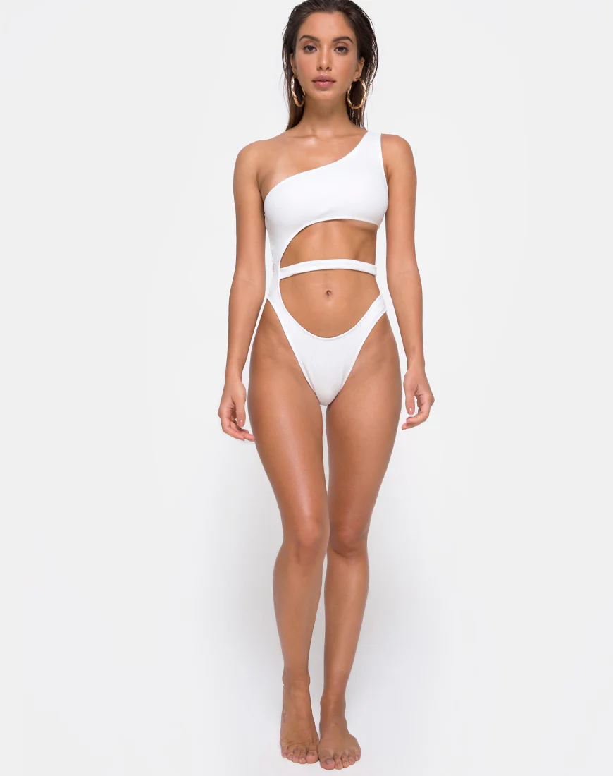 Vixie Swimsuit in White - Image 4