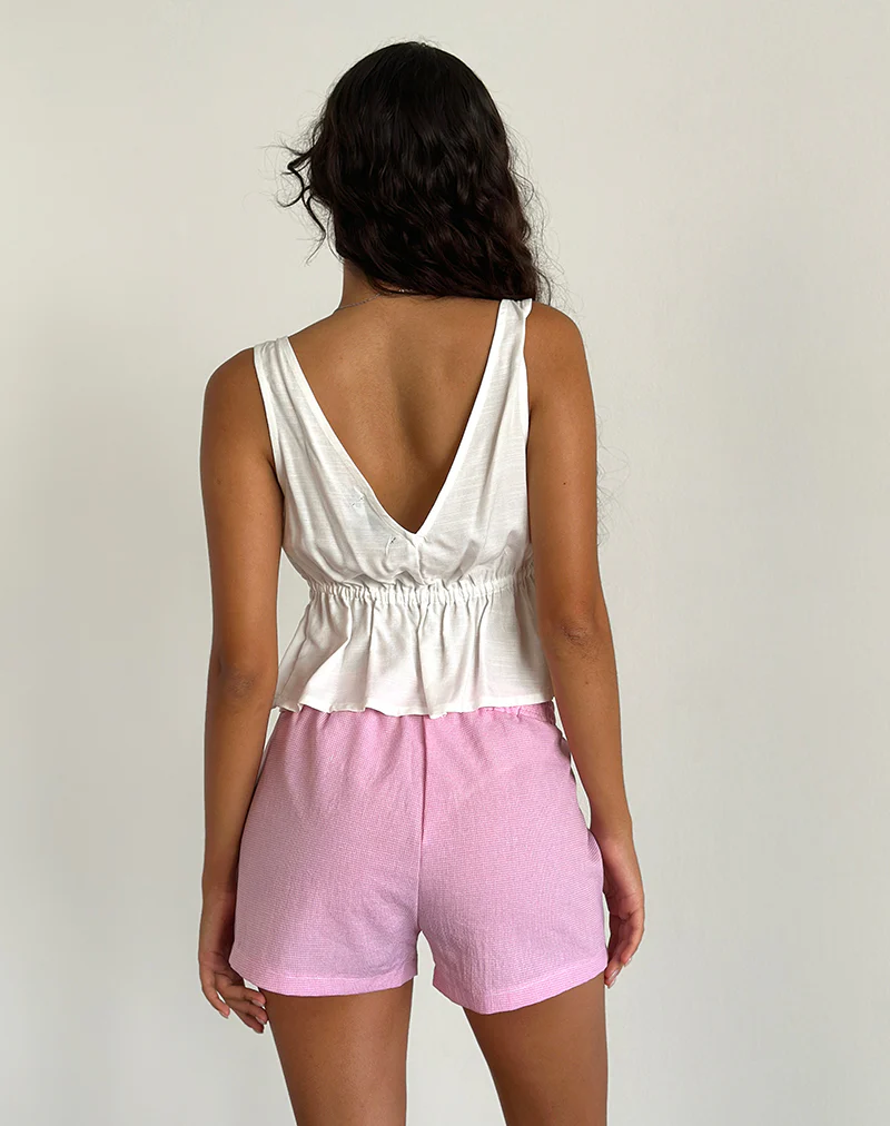Voir Short in Poplin Gingham Pink - Image 4