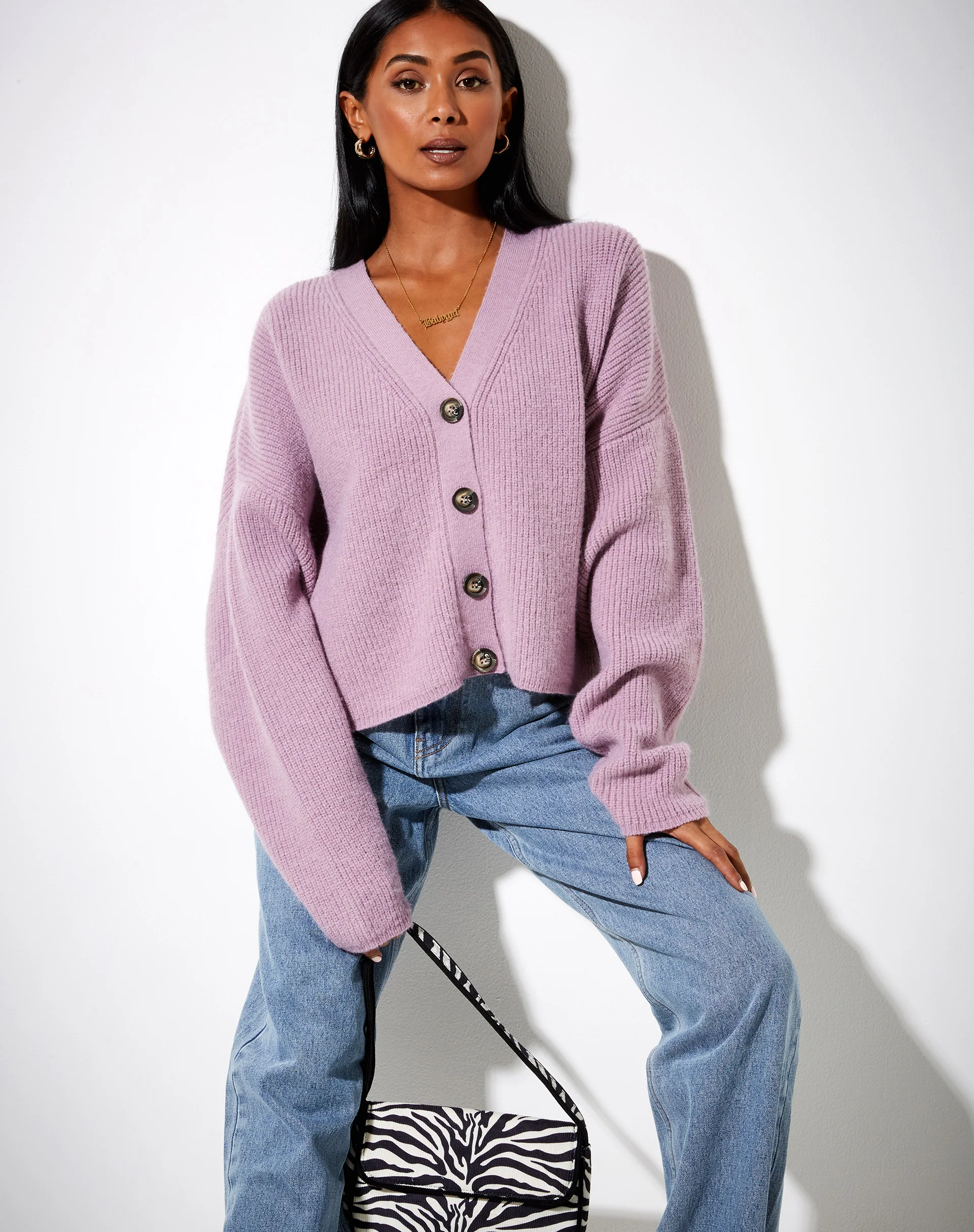 Wallace Cardi in Dusty Lilac - Image 2