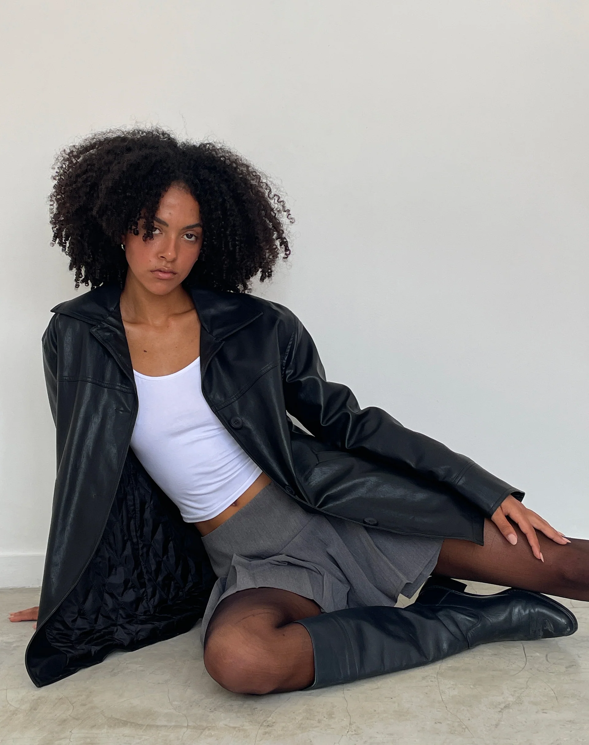 Walta Jacket in PU Black - Image 5