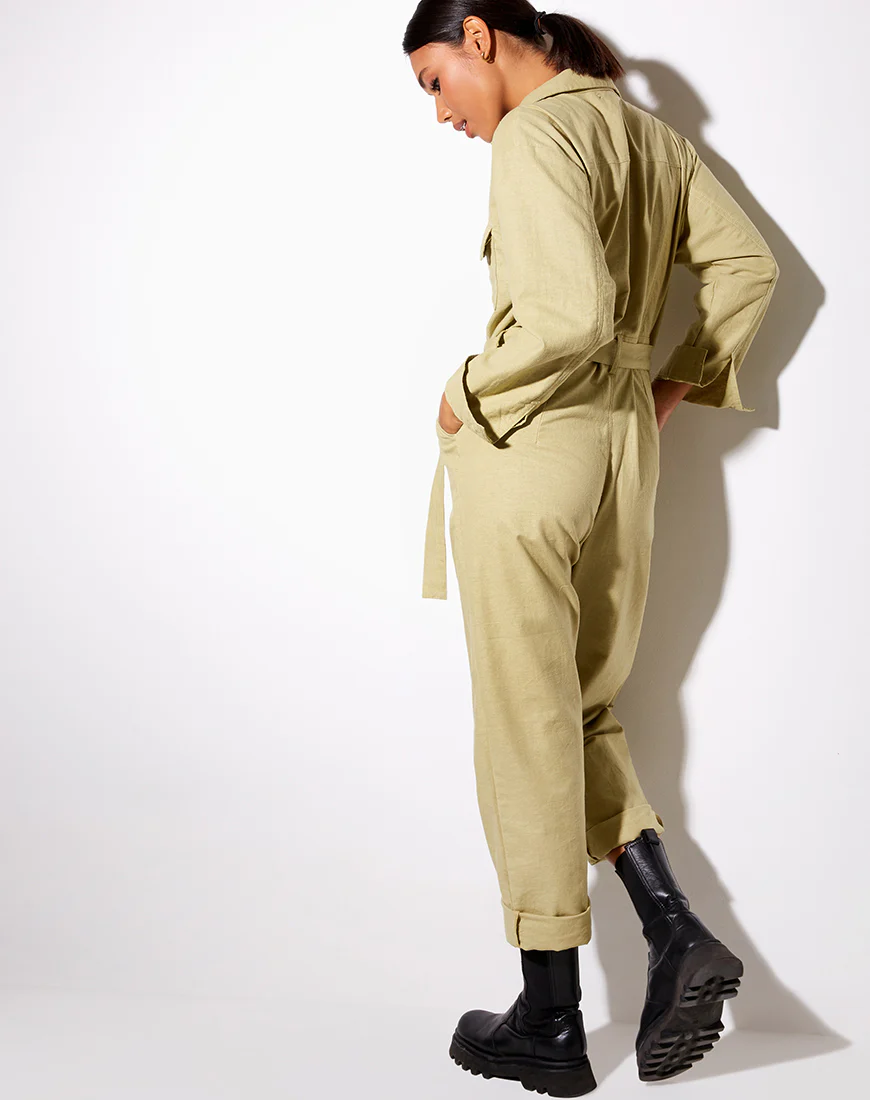 Warda Jumpsuit in Dusky Green - Image 4