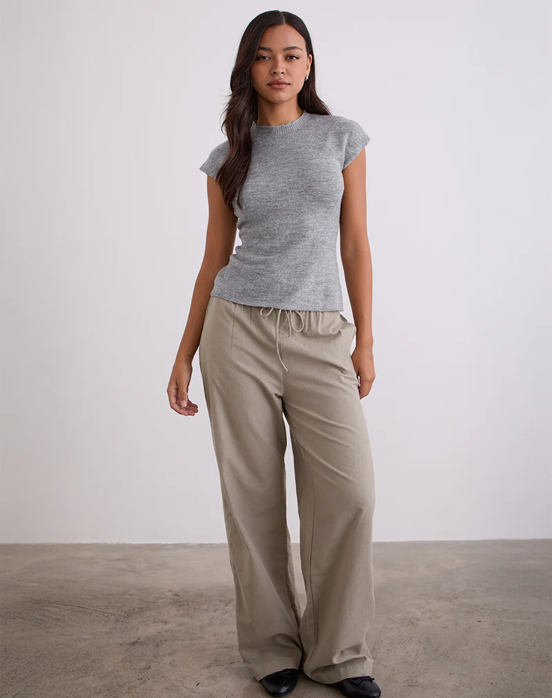 Wasic Wide Leg Trouser in Biscotti - Image 3