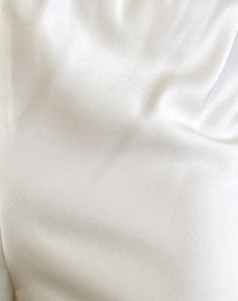 Waski Wide Leg Trouser in Satin Ivory - Image 5