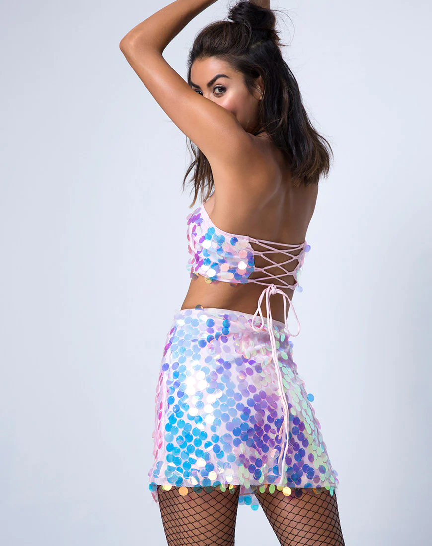 Weaver Skirt in Unicorn Disc Sequin - Image 2