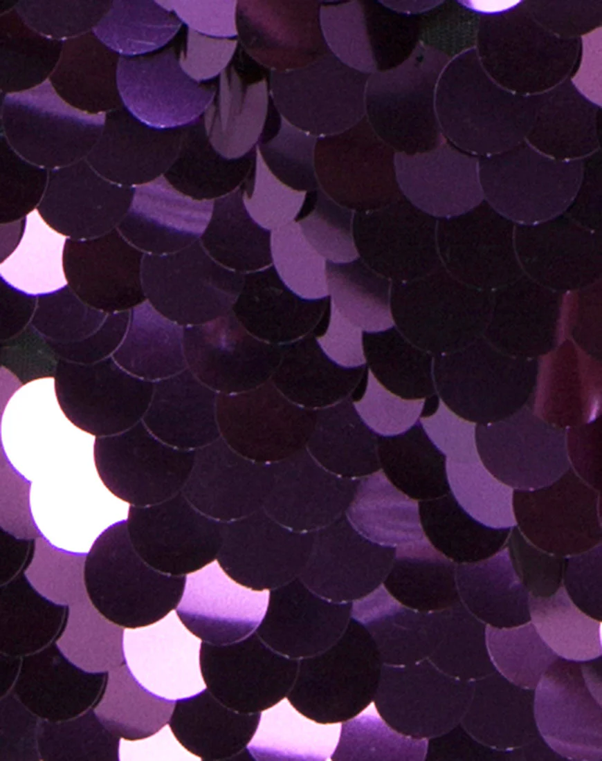 Weaver Mini Skirt in Plum Disc Sequin - Image 5