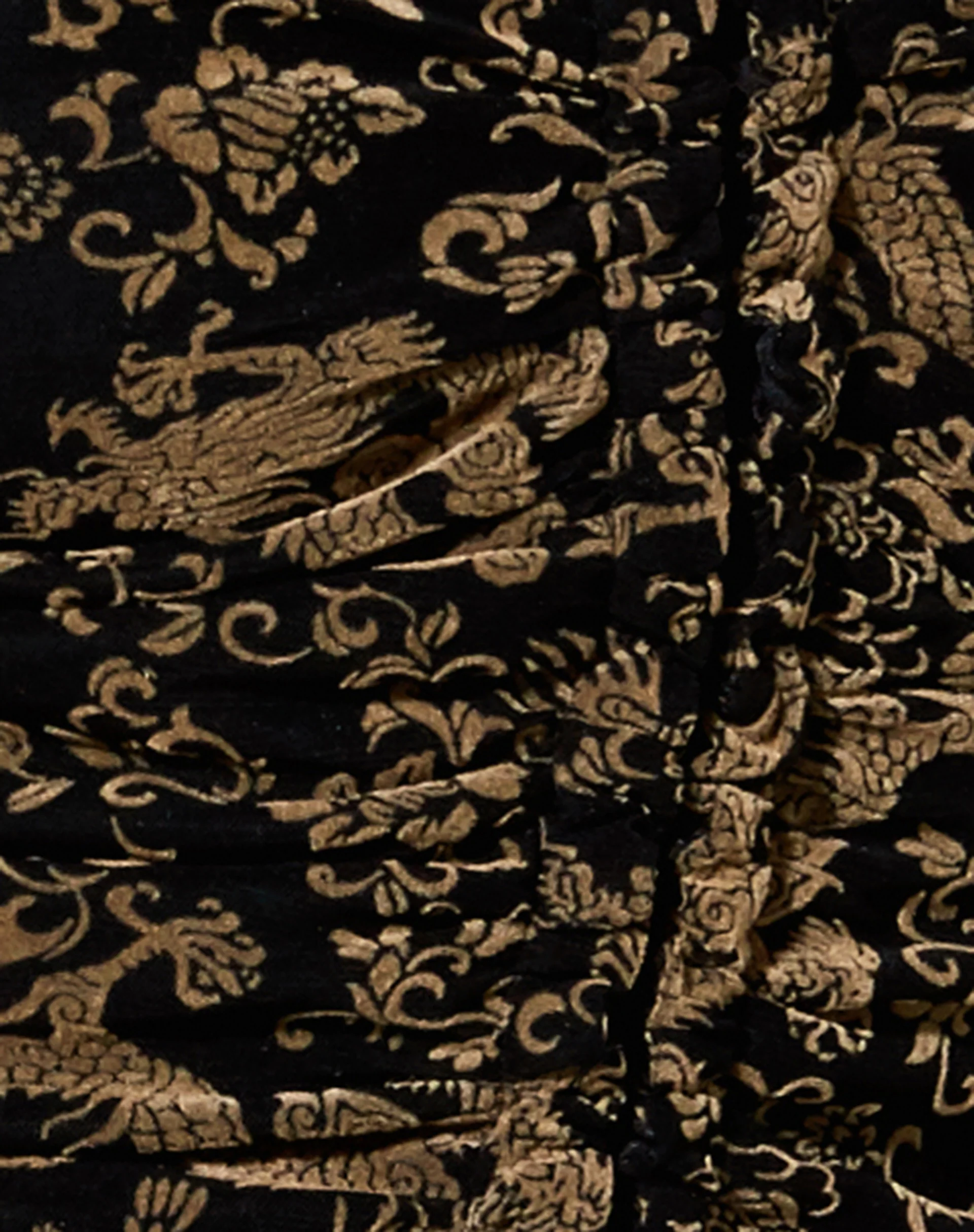 Wesley Top in Black Mesh Tan Dragon Flock - Image 5