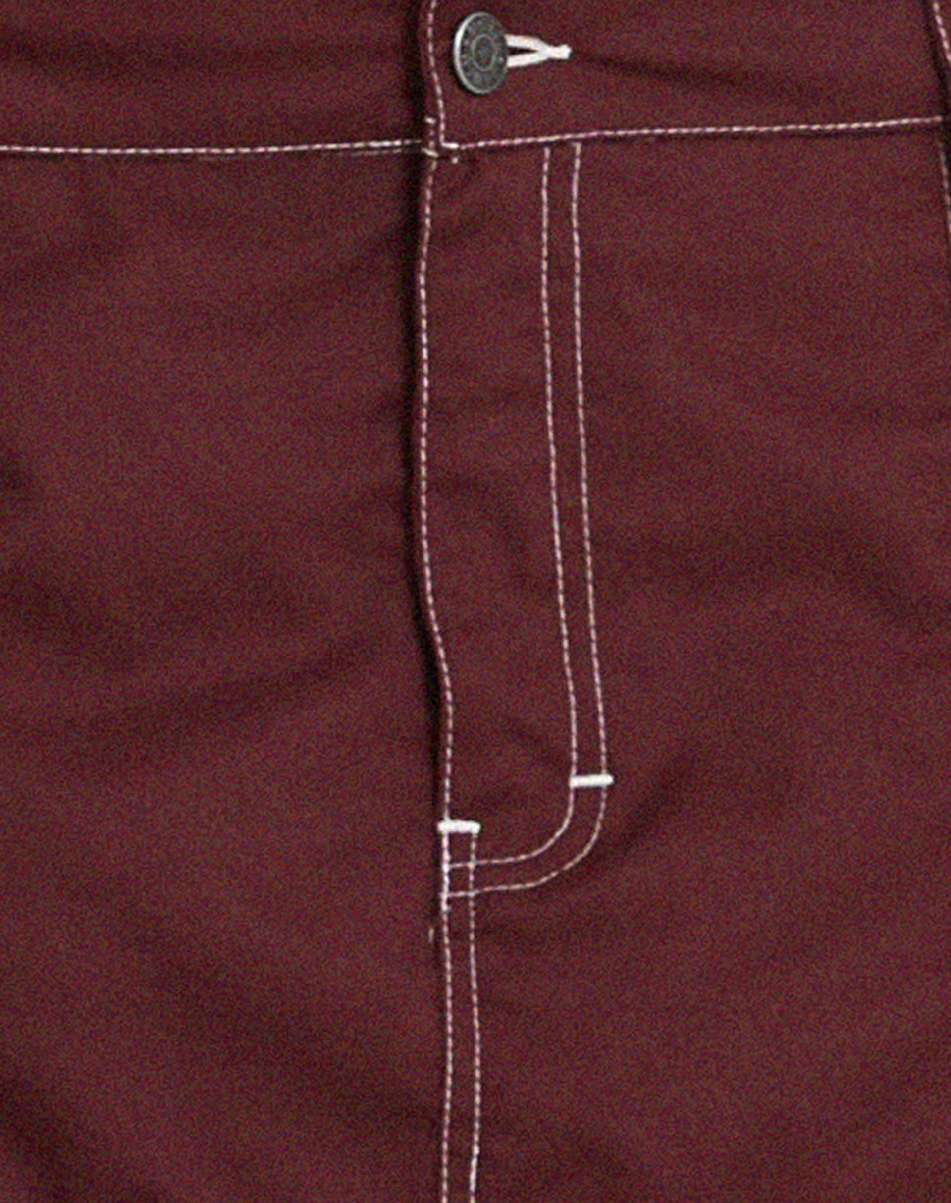 Widya Cargo Midi Skirt in Cotton Drill Redwood with White Top Stitch - Image 6